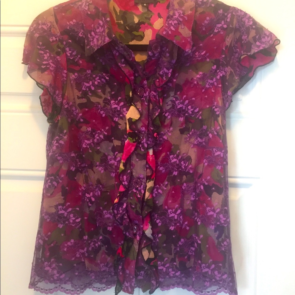 Anna Sui Lacy ruffled Blouse